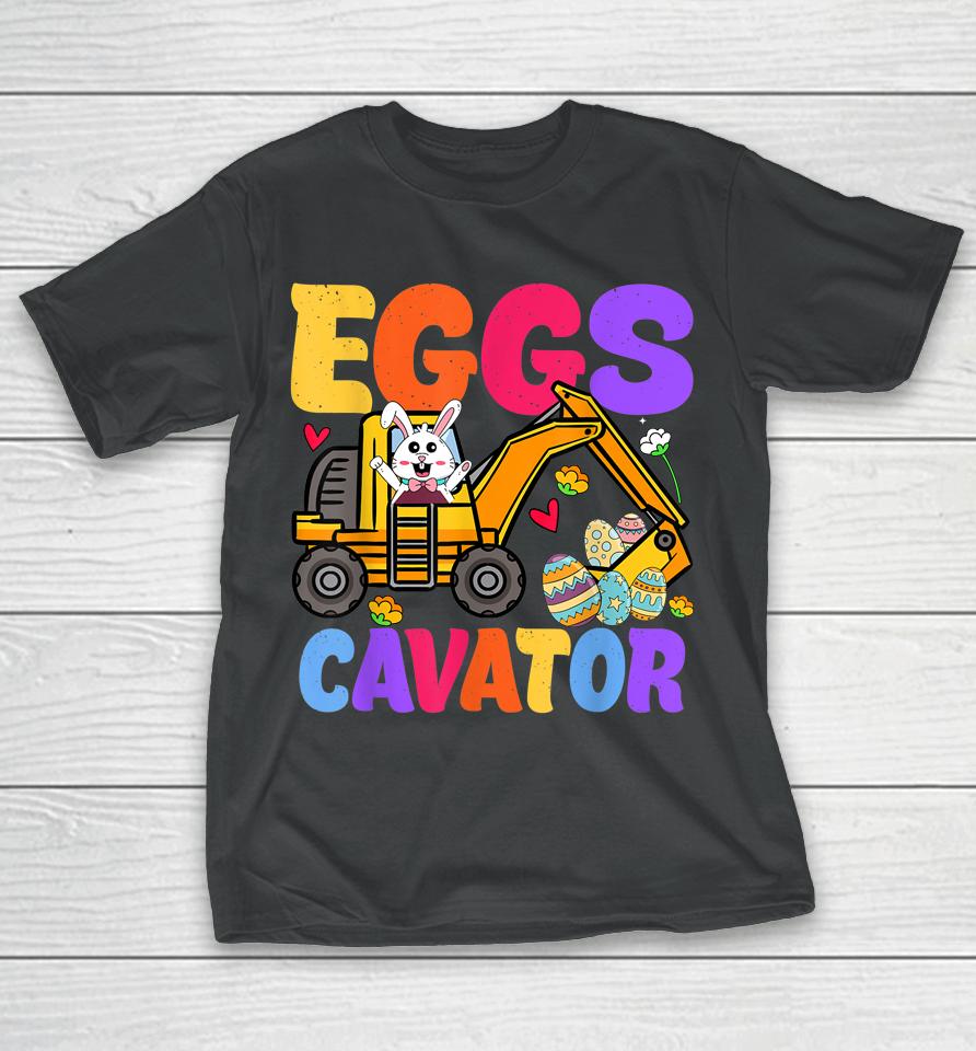 Easter Kids Boys Funny Excavator Happy Easter Eggscavator T-Shirt