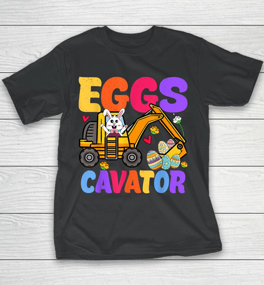 Easter Kids Boys Funny Excavator Happy Easter Eggscavator Youth T-Shirt