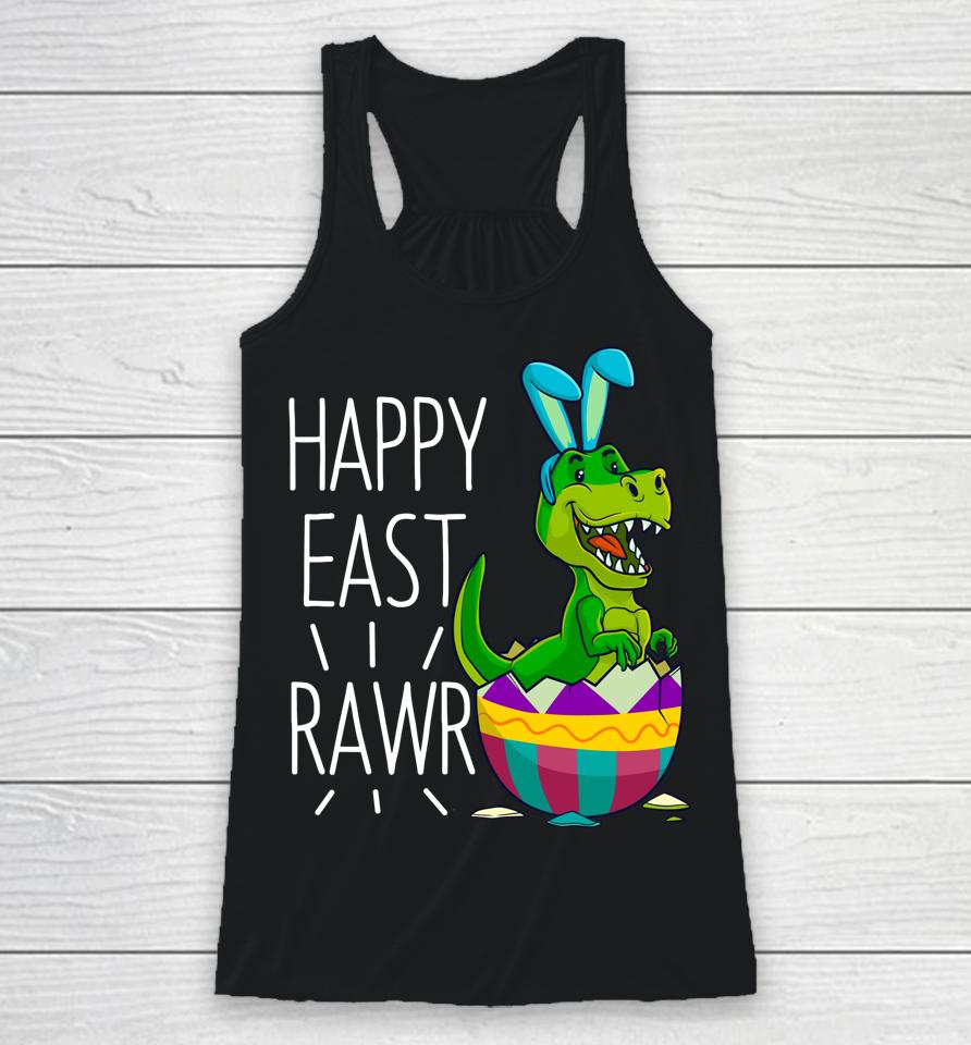 Easter T Rex Dinosaur Bunny Egg Costume Kids Happy Eastrawr Racerback Tank