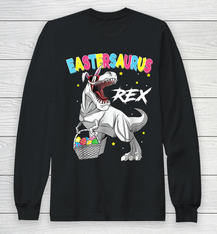 Easter Trex Kids Dinosaur Bunny Easter Saurus Rex Long Sleeve T-Shirt