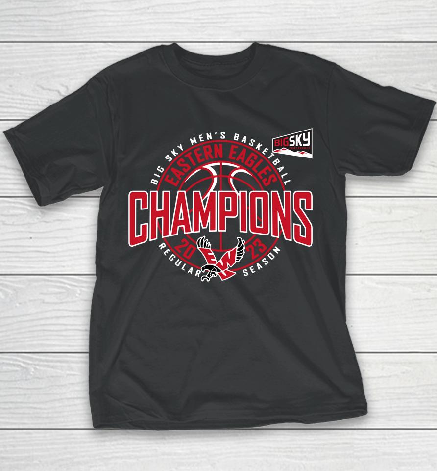 Eastern Eagles Big Sky Men's Basketball Champions 2023 Regular Season Youth T-Shirt