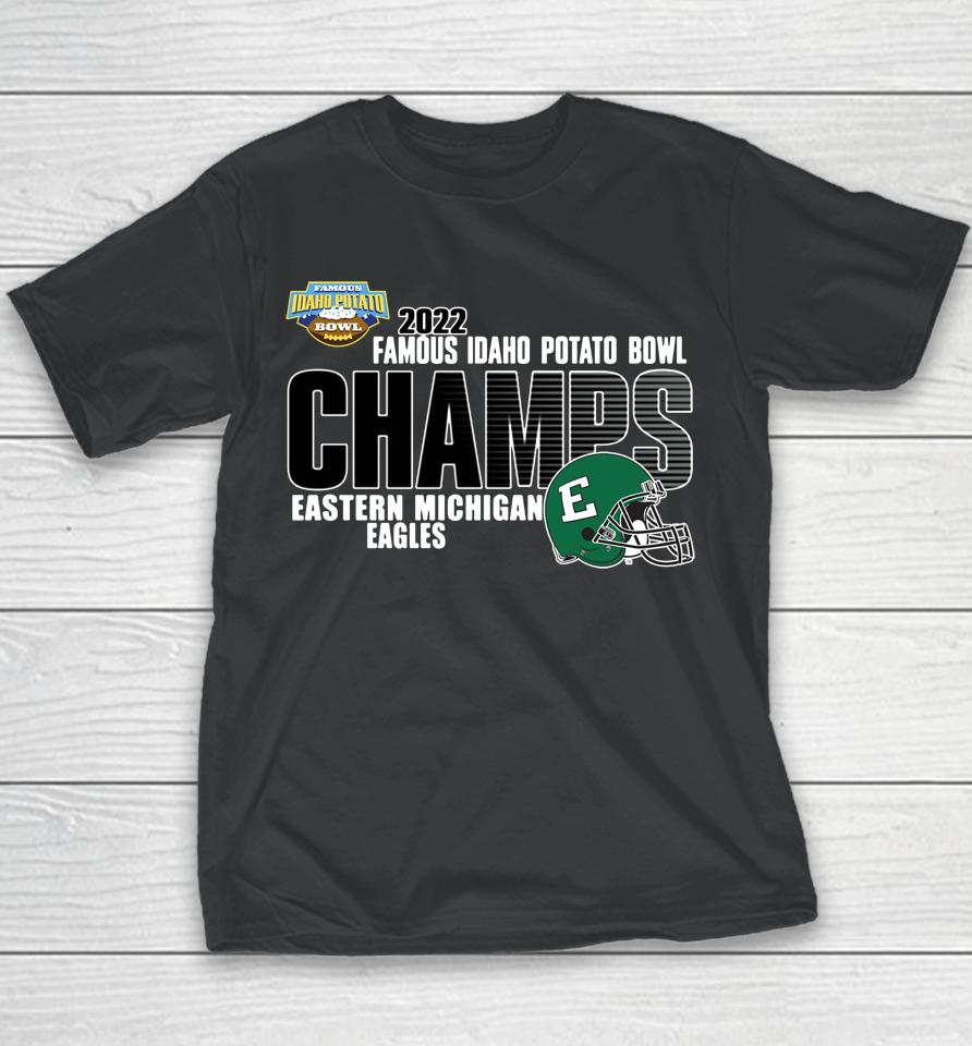 Eastern Michigan Ncaa Shop 2022 Potato Bowl Champions Youth T-Shirt