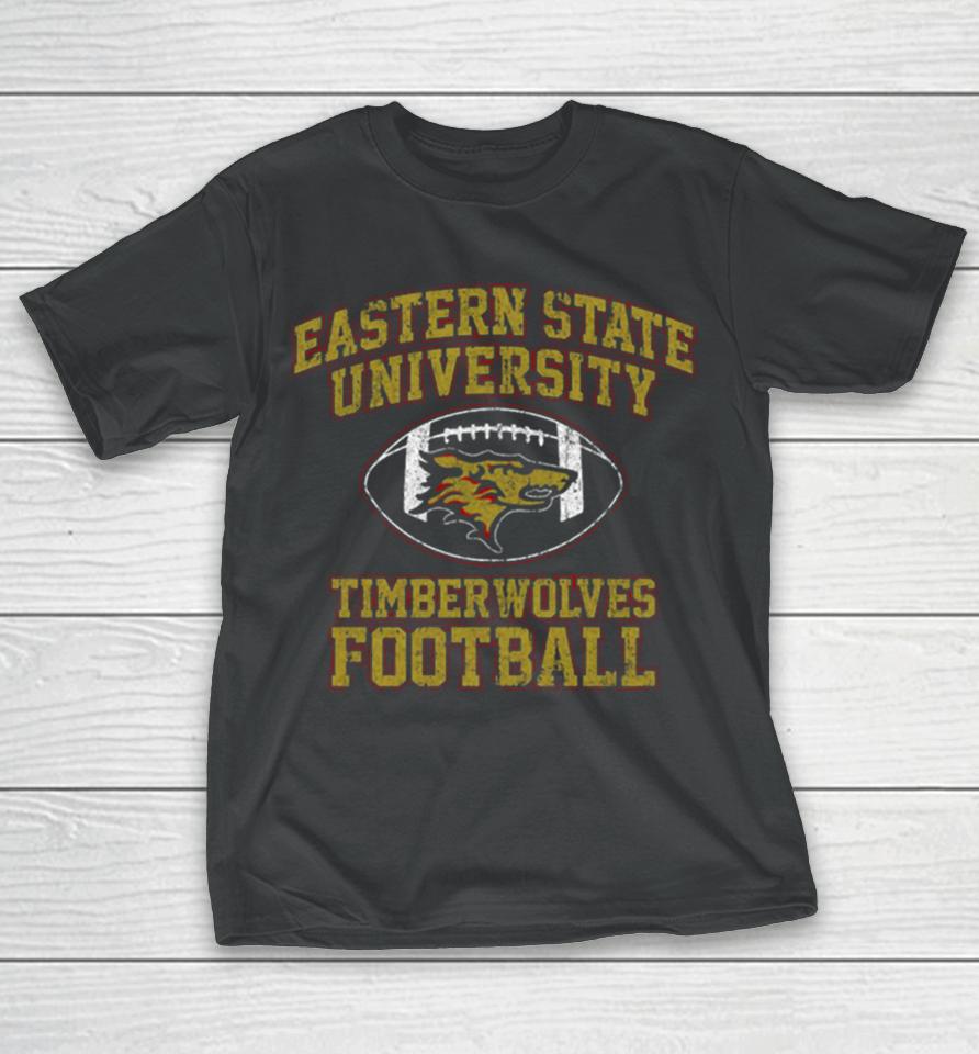 Eastern State University Timberwolves Football T-Shirt