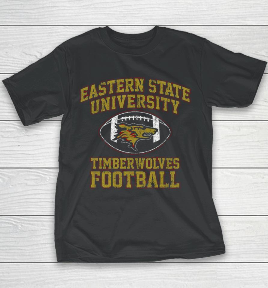 Eastern State University Timberwolves Football Youth T-Shirt