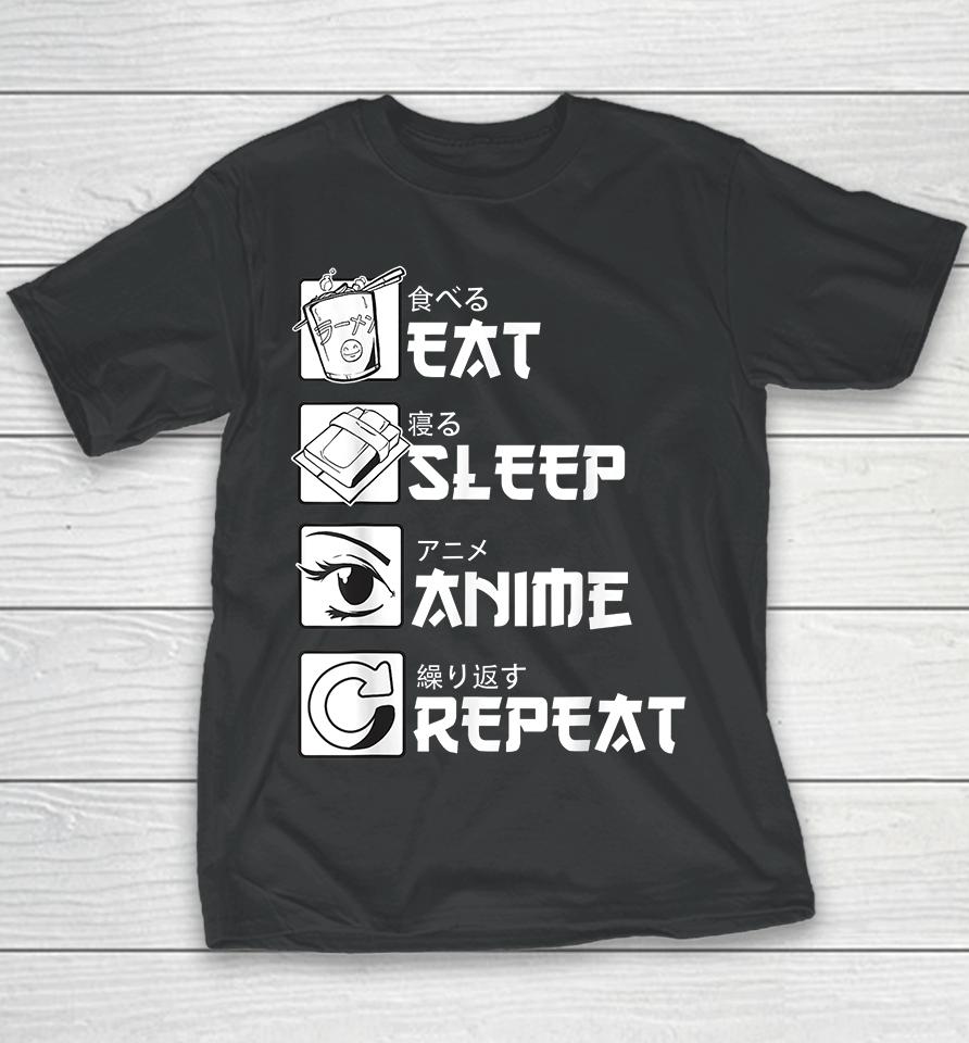 Eat Sleep Anime Repeat Youth T-Shirt