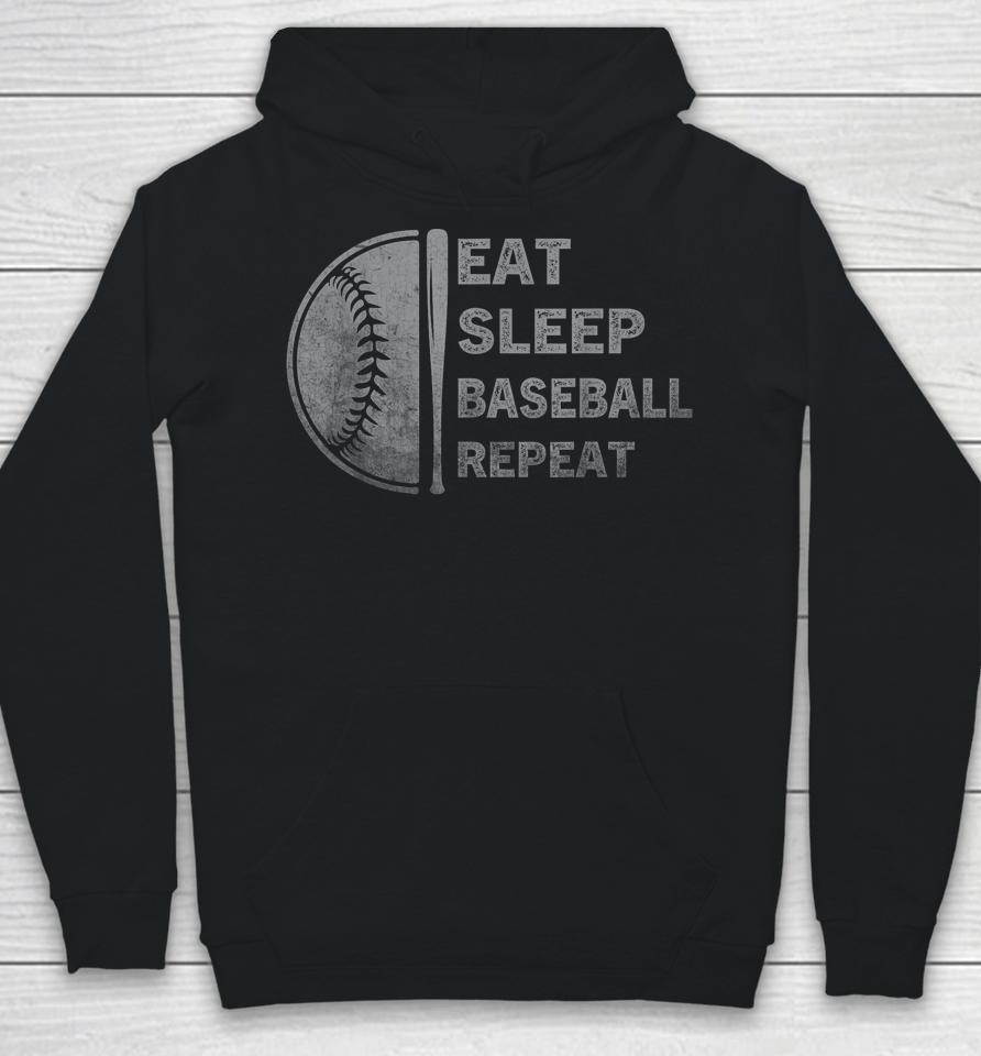 Eat Sleep Baseball Repeat Baseball Player Funny Baseball Hoodie
