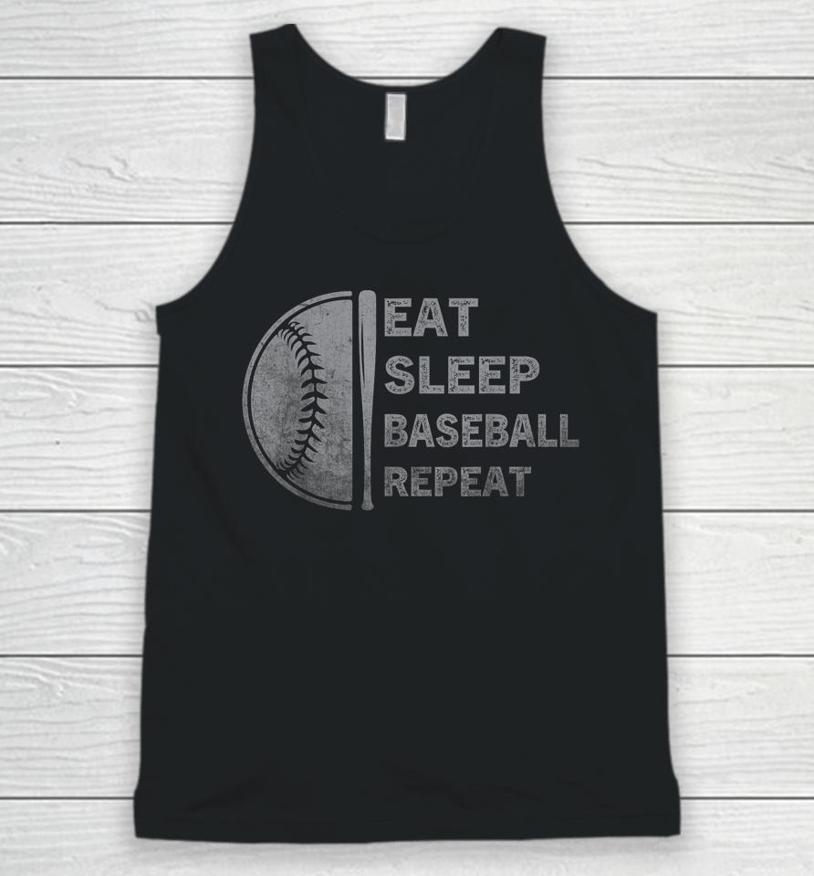 Eat Sleep Baseball Repeat Baseball Player Funny Baseball Unisex Tank Top