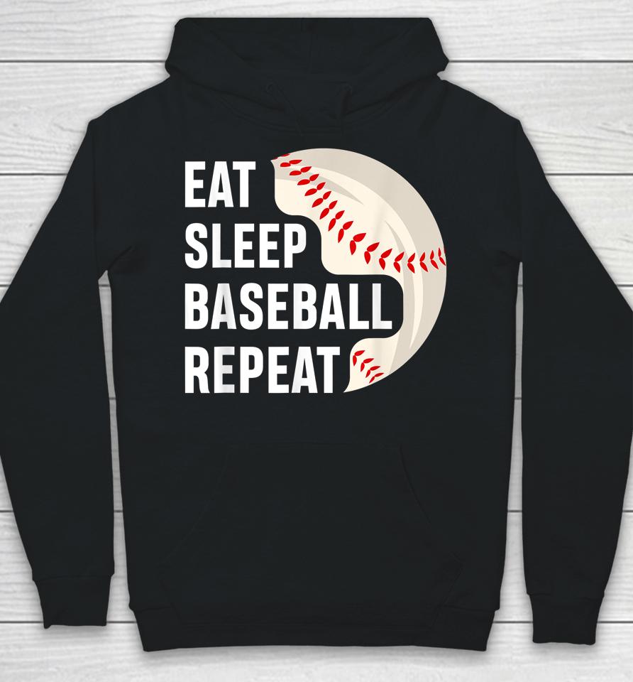 Eat Sleep Baseball Repeat Baseball Player Hoodie