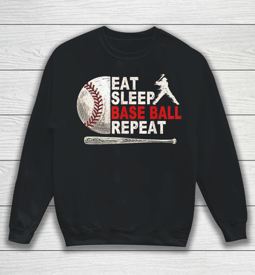 Eat Sleep Baseball Repeat Sweatshirt