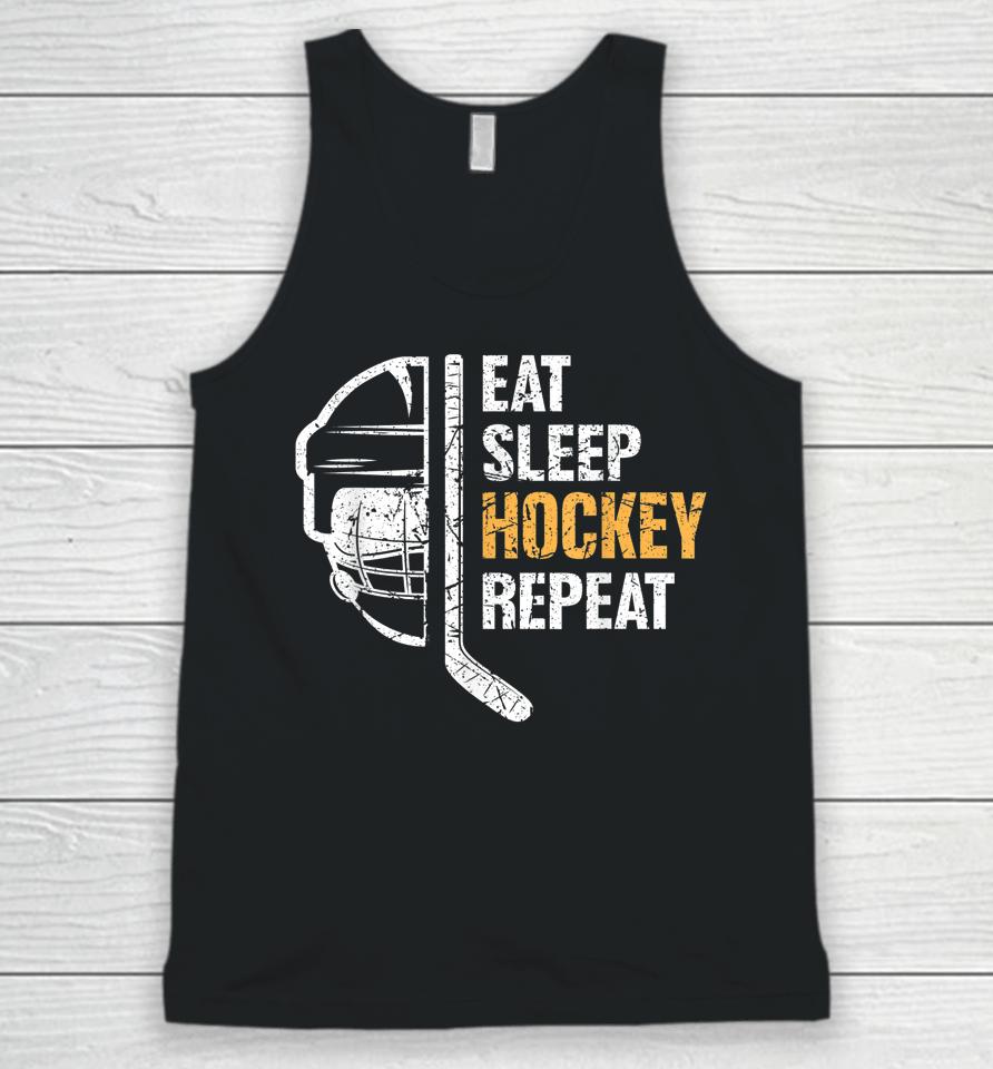Eat Sleep Hockey Repeat Hockey Unisex Tank Top