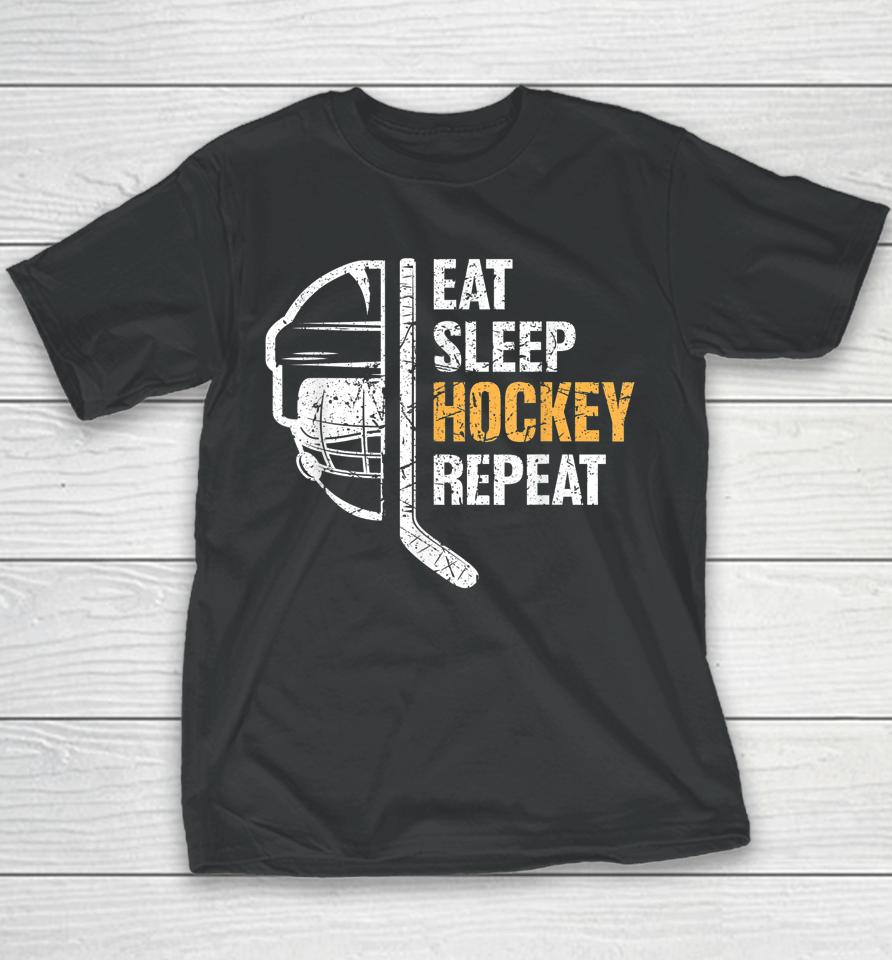 Eat Sleep Hockey Repeat Hockey Youth T-Shirt