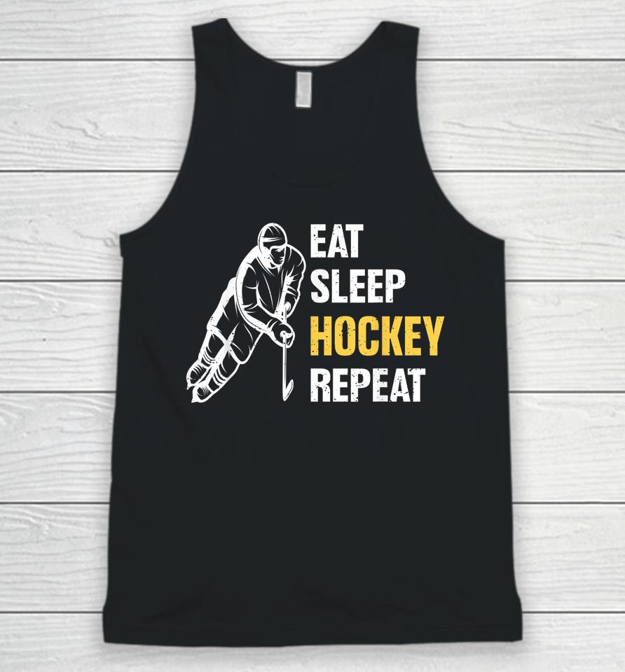 Eat Sleep Hockey Repeat Ice Hockey Unisex Tank Top