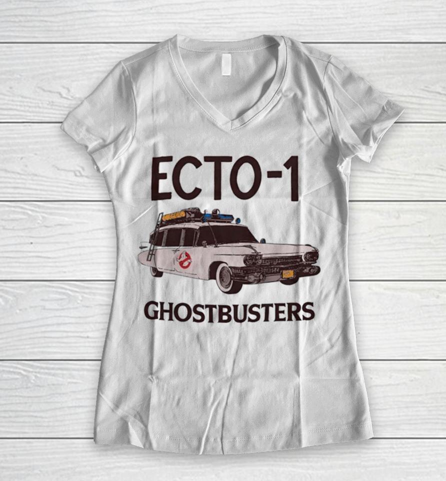 Ecto 1 Ghostbusters Women V-Neck T-Shirt