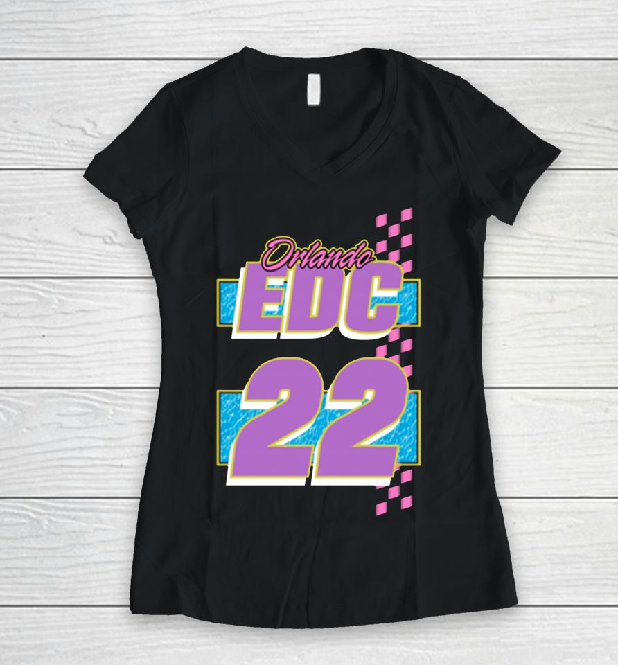 Edc Speedway Women V-Neck T-Shirt