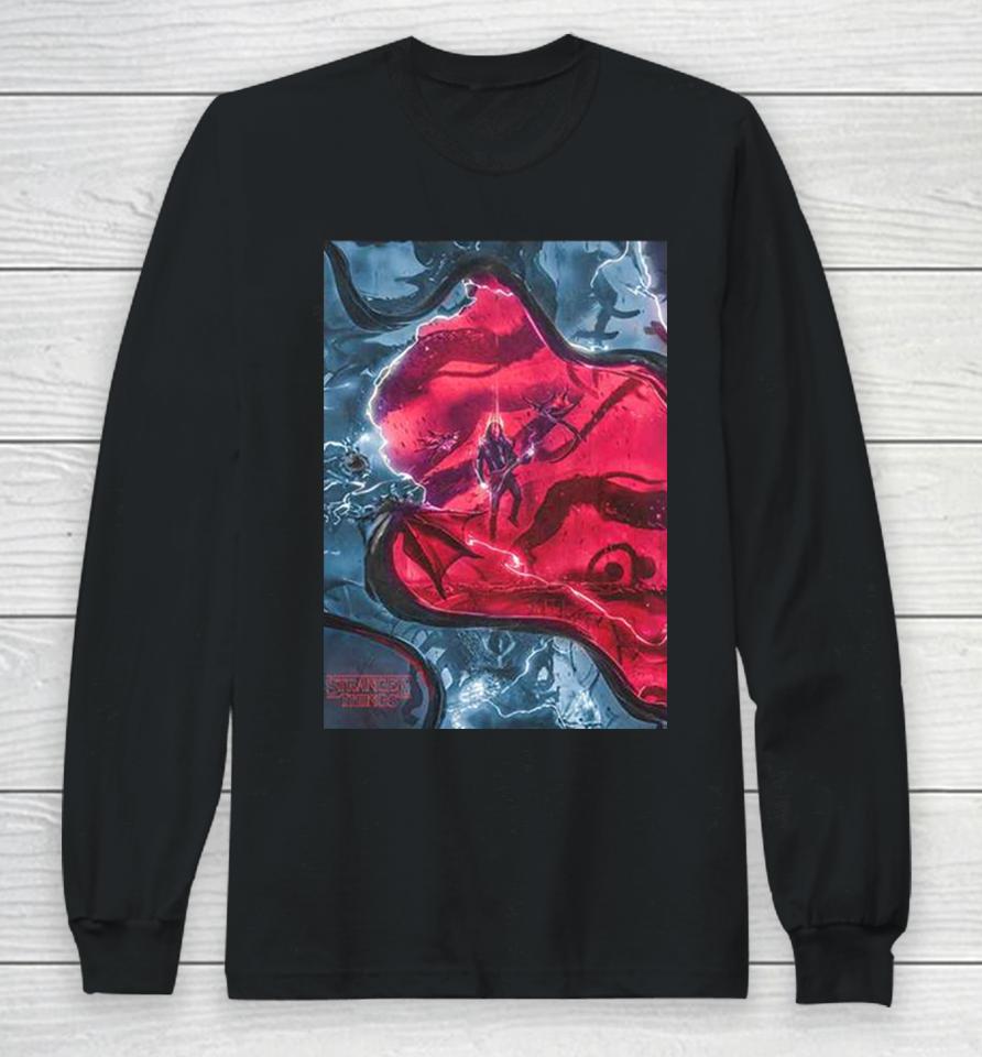 Eddie Munson Stranger Things Day Hellfire Club Upside Down Opens Up To Hawkins Town Poster By Bosslogic Long Sleeve T-Shirt