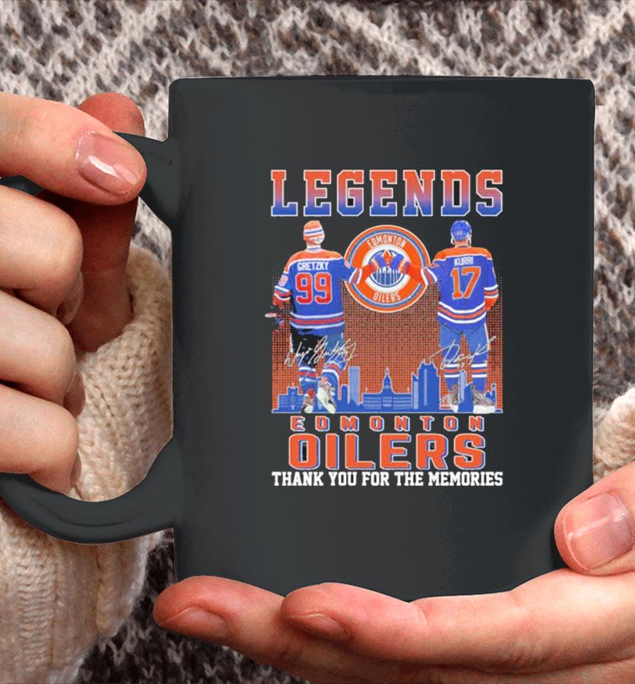 Edmonton Oilers Legend 99 Gretzky And 17 Kurri Thank You For The Memories Signatures Coffee Mug