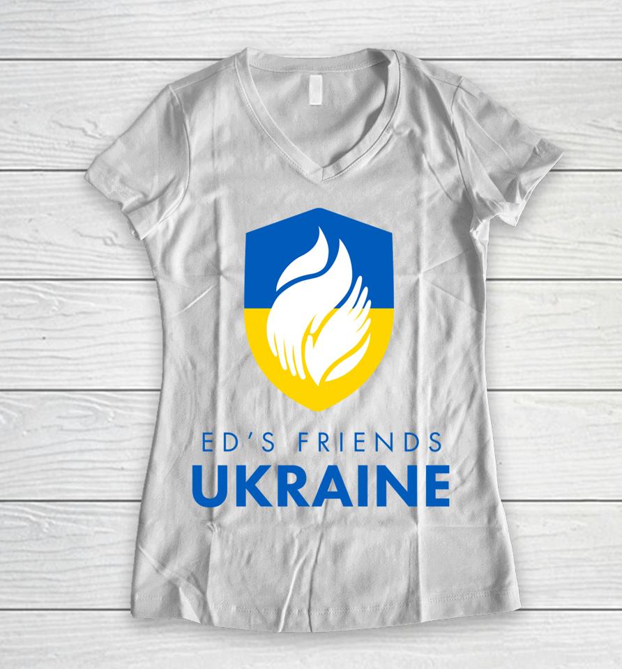 Ed's Friends Ukraine Women V-Neck T-Shirt