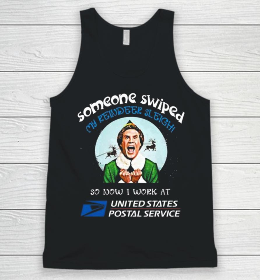 Eff Movie Someone Swiped My Reindeer Sleigh So Now I Work At United States Postal Service Unisex Tank Top
