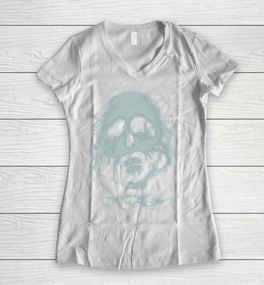 Einstein Ghost Face You’re Worthy Of Love Women V-Neck T-Shirt