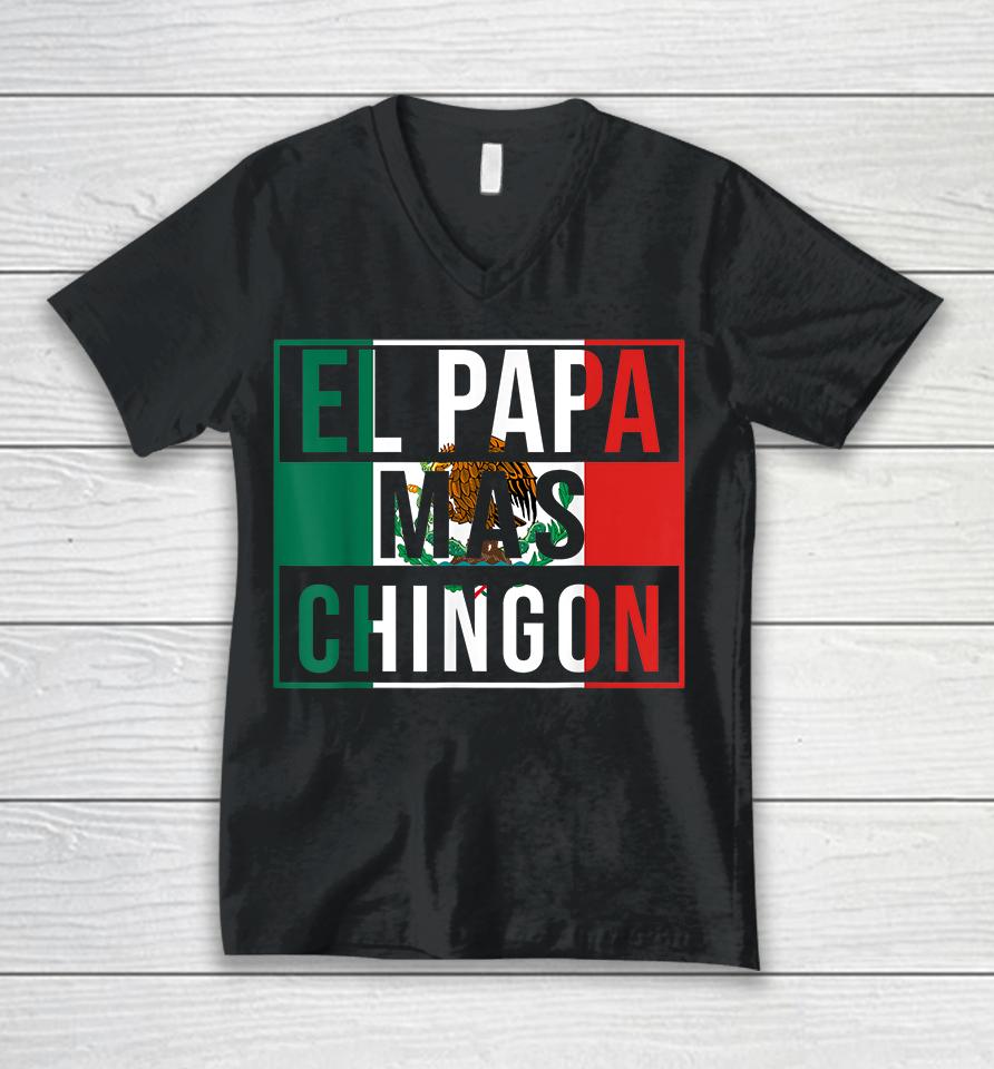 El Papa Mas Chingon Unisex V-Neck T-Shirt