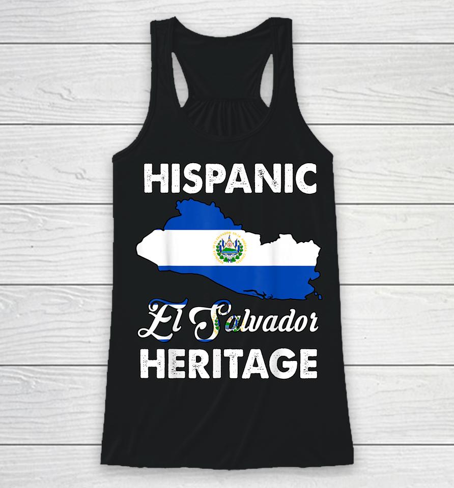 El Salvador Flag Hispanic Heritage Month Salvadorian Pride Racerback Tank