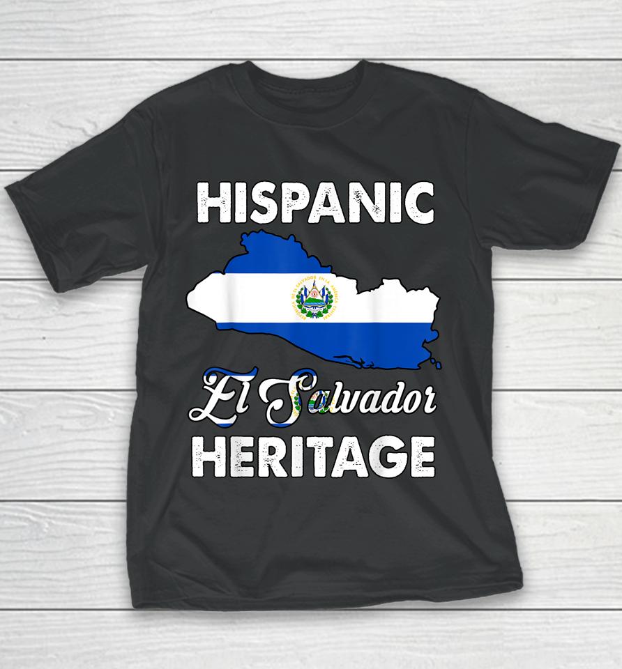 El Salvador Flag Hispanic Heritage Month Salvadorian Pride Youth T-Shirt