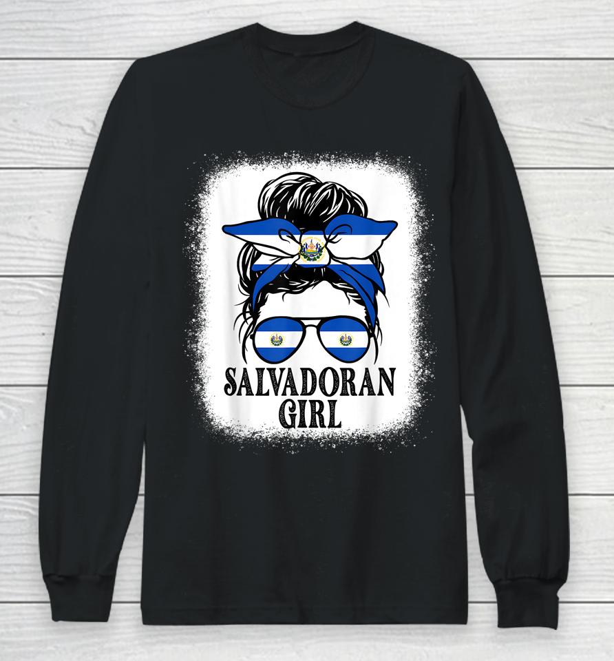 El Salvador For Girl Salvadoran Flagshirts Long Sleeve T-Shirt