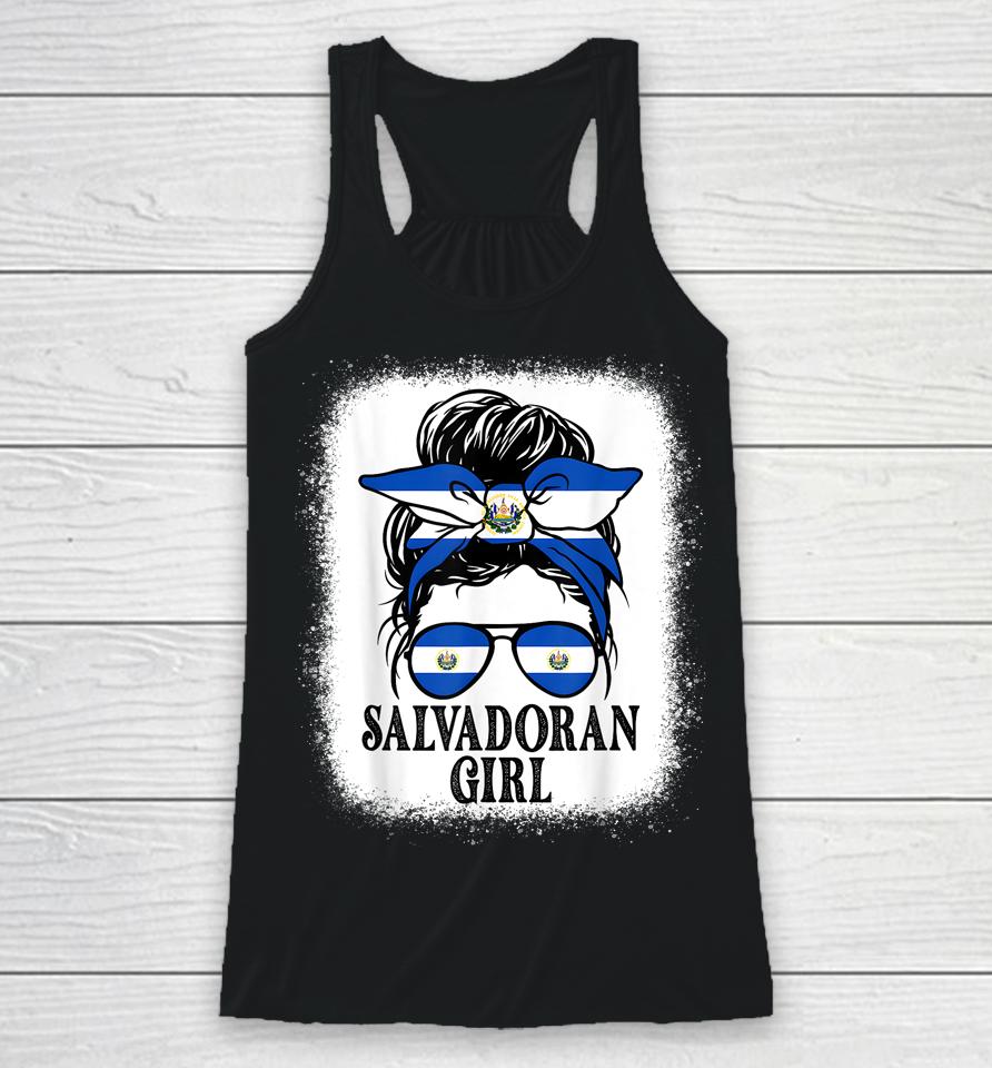 El Salvador For Girl Salvadoran Flagshirts Racerback Tank