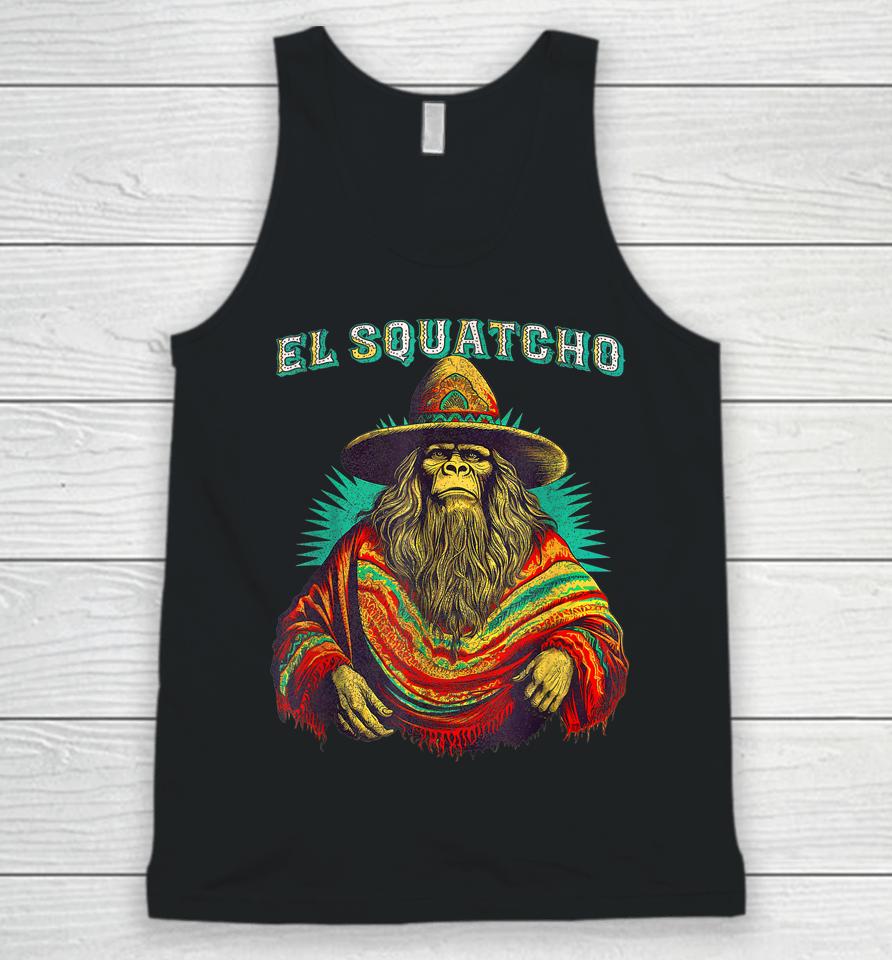 El Squatcho Poncho – Western Bigfoot Funny Sasquatch Unisex Tank Top