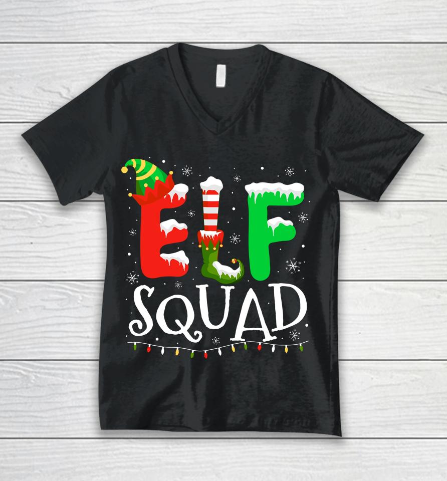 Elf Family Christmas Matching Pajamas Xmas Elf Squad Unisex V-Neck T-Shirt