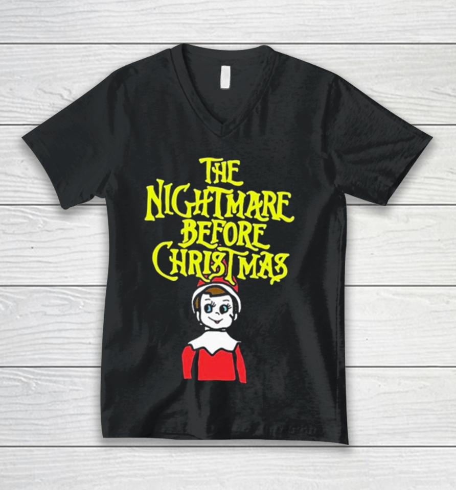 Elf On The Shelf The Nightmare Before Christmas Unisex V-Neck T-Shirt