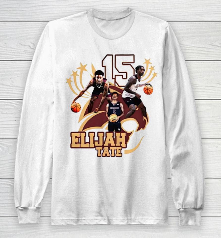 Elijah Tate Texas State Bobcats Men’s Basketball Long Sleeve T-Shirt