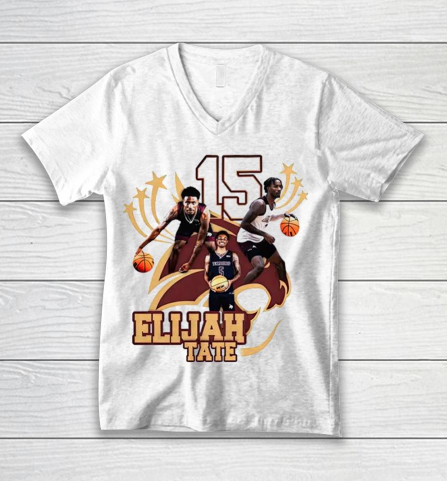 Elijah Tate Texas State Bobcats Men’s Basketball Unisex V-Neck T-Shirt