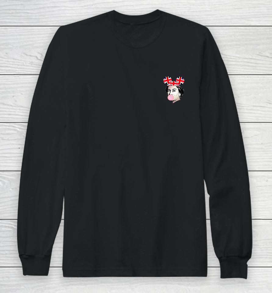 Elizabeth Ii Bubblegum Mouse Ears Union Jack Hrh Queen Long Sleeve T-Shirt