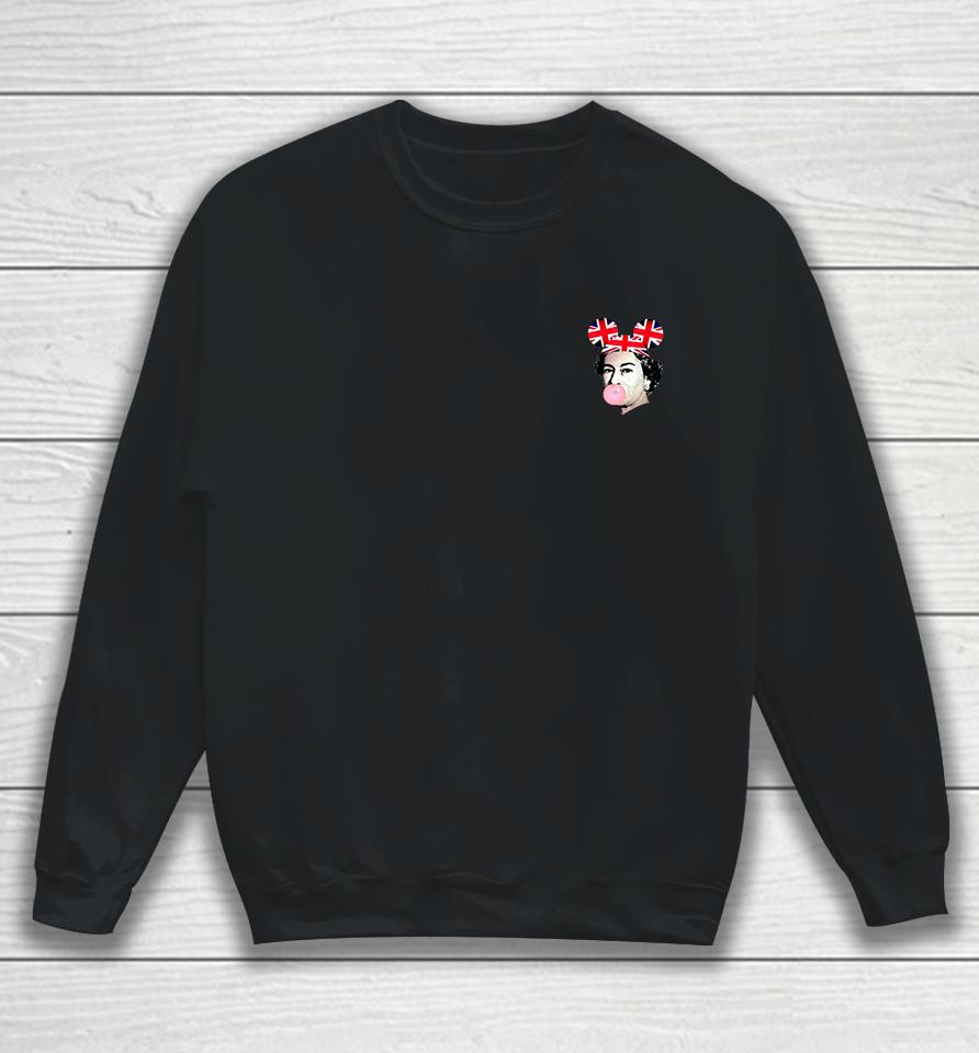 Elizabeth Ii Bubblegum Mouse Ears Union Jack Hrh Queen Sweatshirt