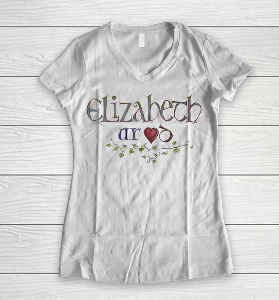 Elizabeth You Are Loved Rebus Women V-Neck T-Shirt