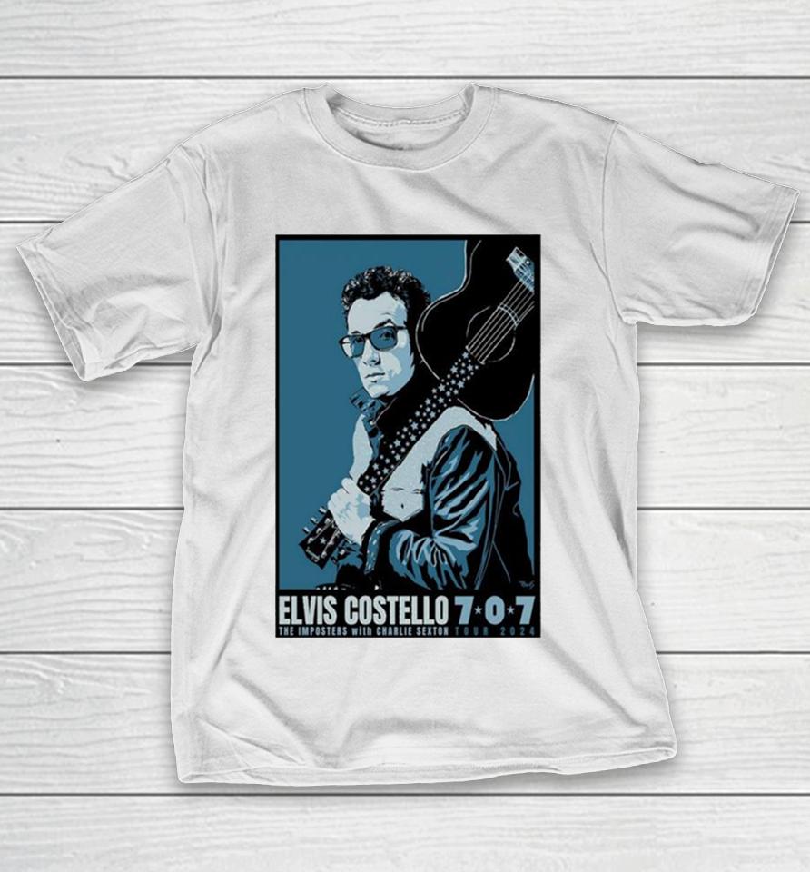 Elvis Costello Tour 2024 Poster T-Shirt