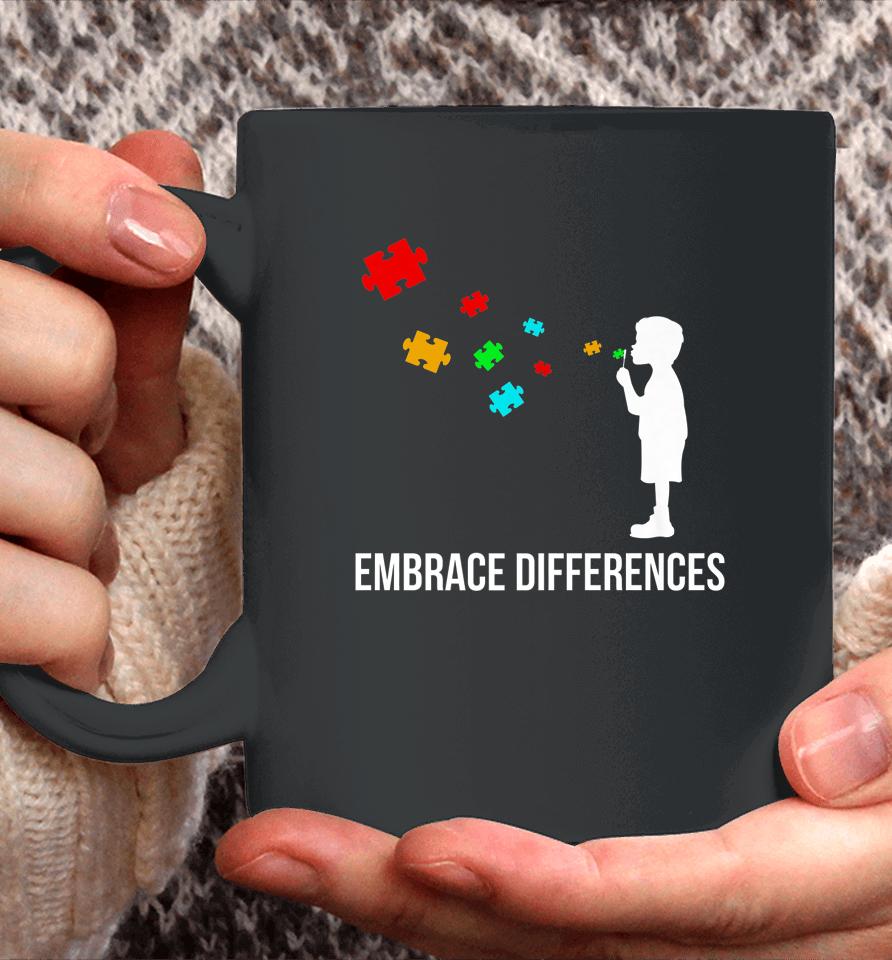 Embrace Differences Support Autism Awareness Day Coffee Mug