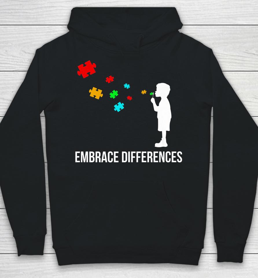 Embrace Differences Support Autism Awareness Day Hoodie