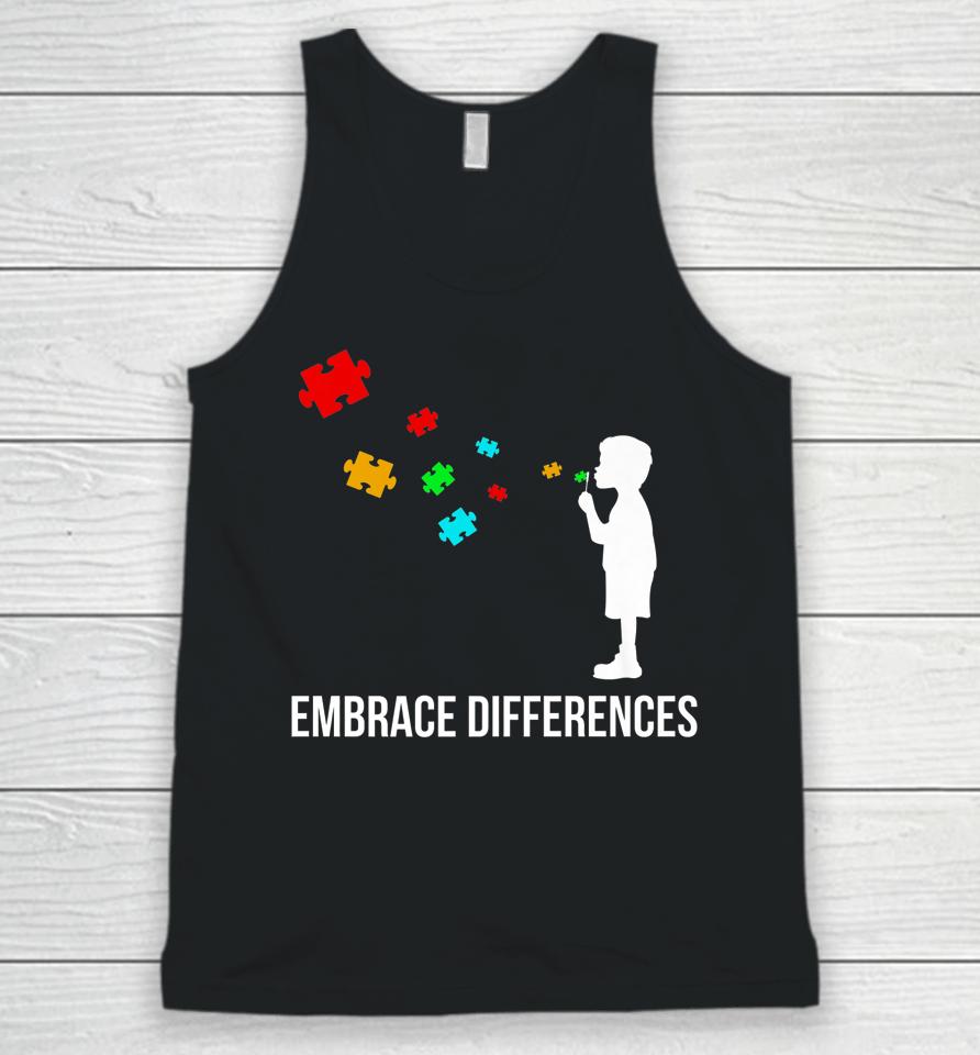 Embrace Differences Support Autism Awareness Day Unisex Tank Top