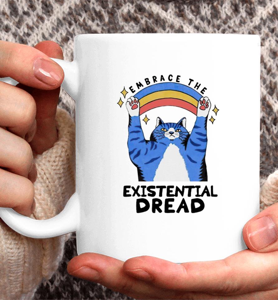 Embrace The Existential Dread Cat Coffee Mug