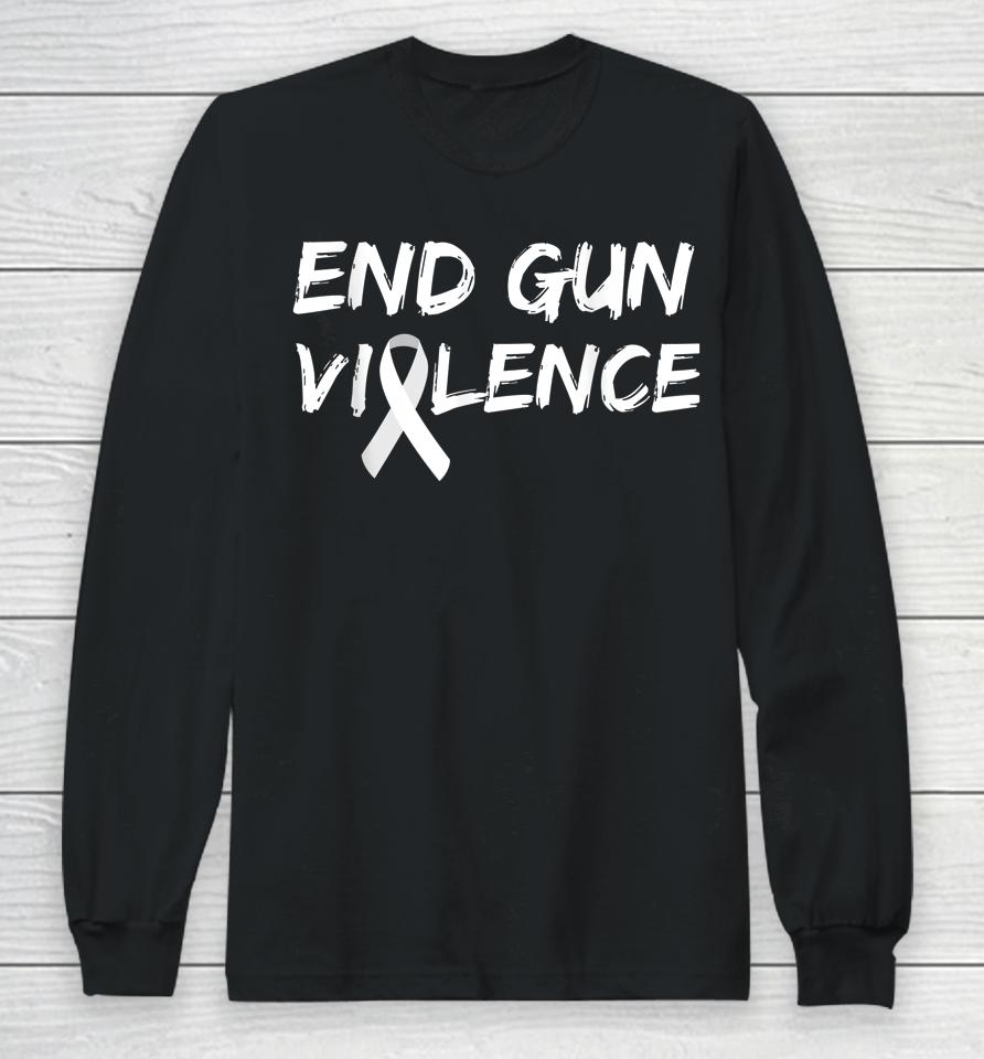 End Gun Violence Ribbon Long Sleeve T-Shirt