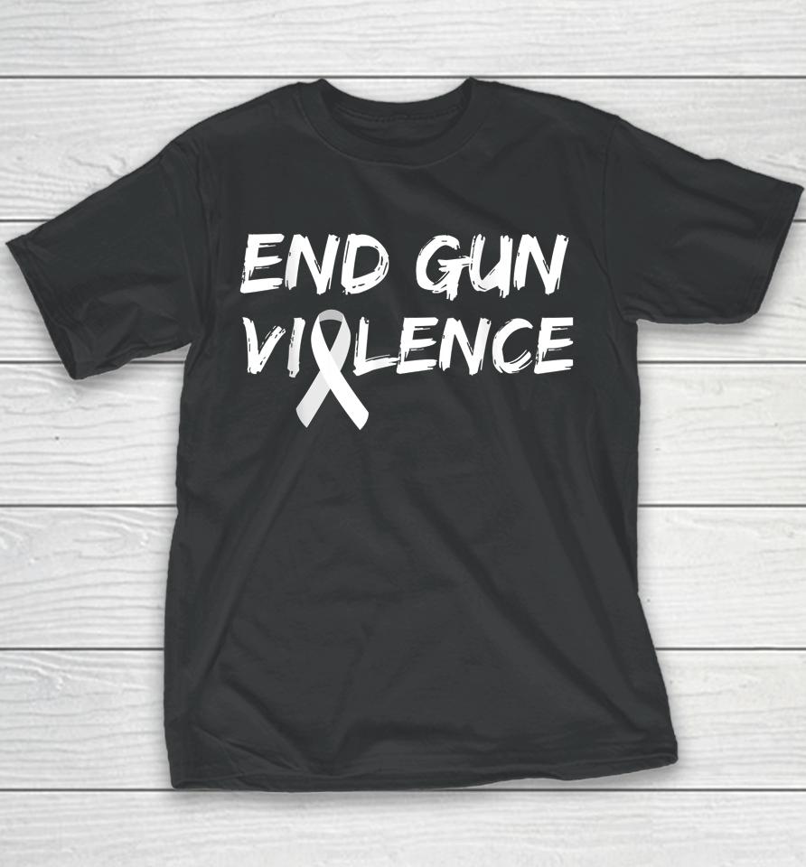 End Gun Violence Ribbon Youth T-Shirt