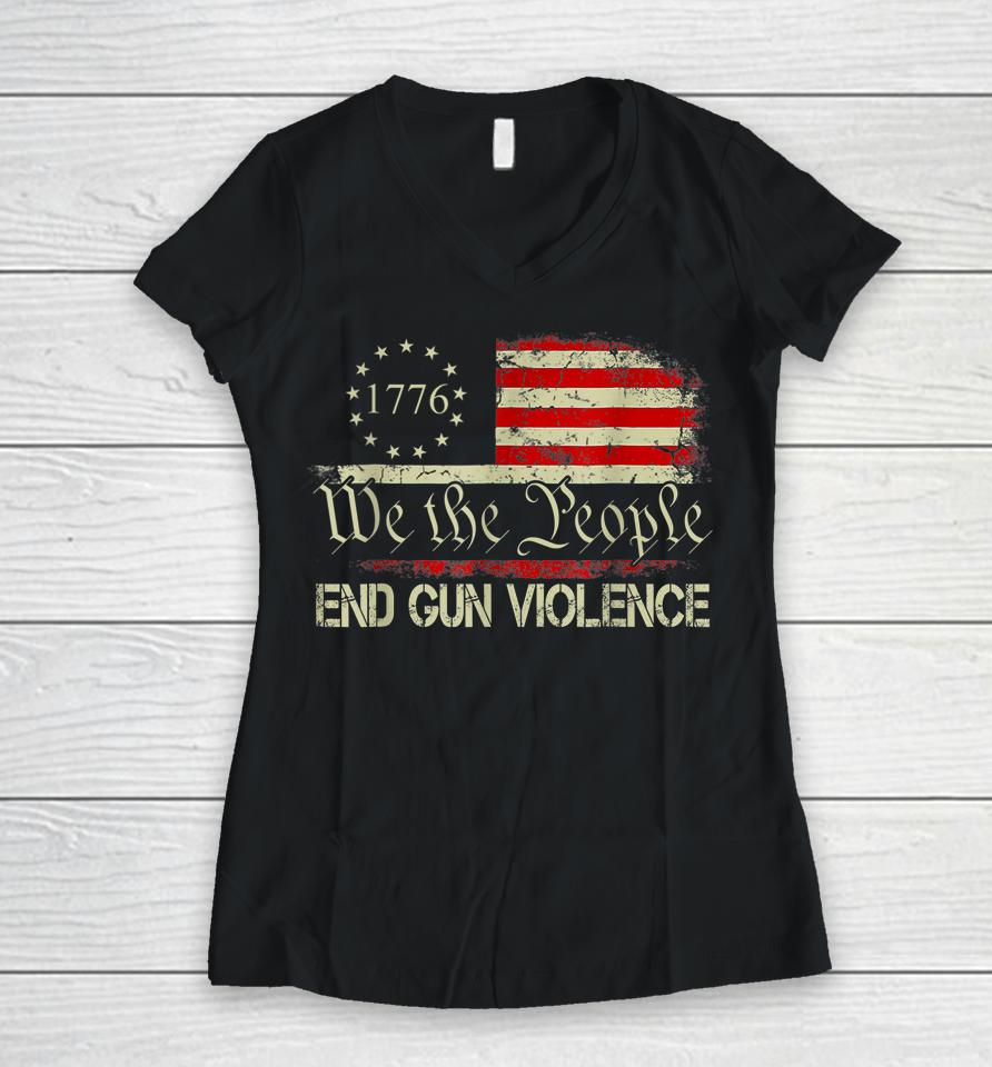 End Gun Violence Women V-Neck T-Shirt