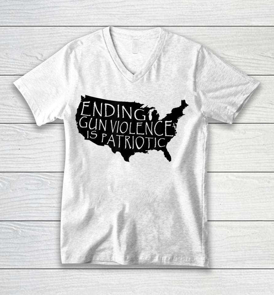 Ending Gun Violence Is Patriotic United States Silhouette Unisex V-Neck T-Shirt