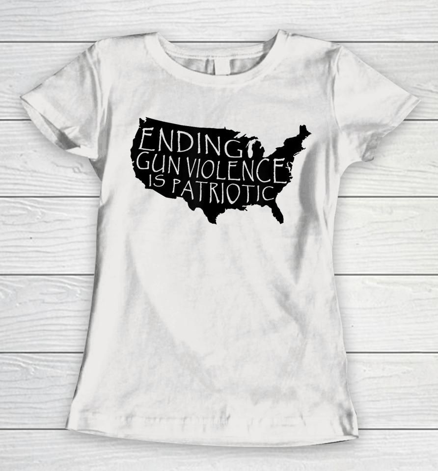 Ending Gun Violence Is Patriotic United States Silhouette Women T-Shirt