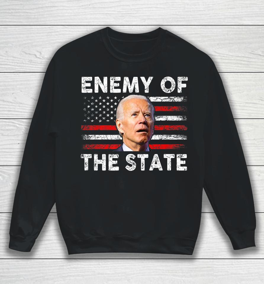 Enemy Of State Trump Quotes American Patriotic Usa Flag Sweatshirt