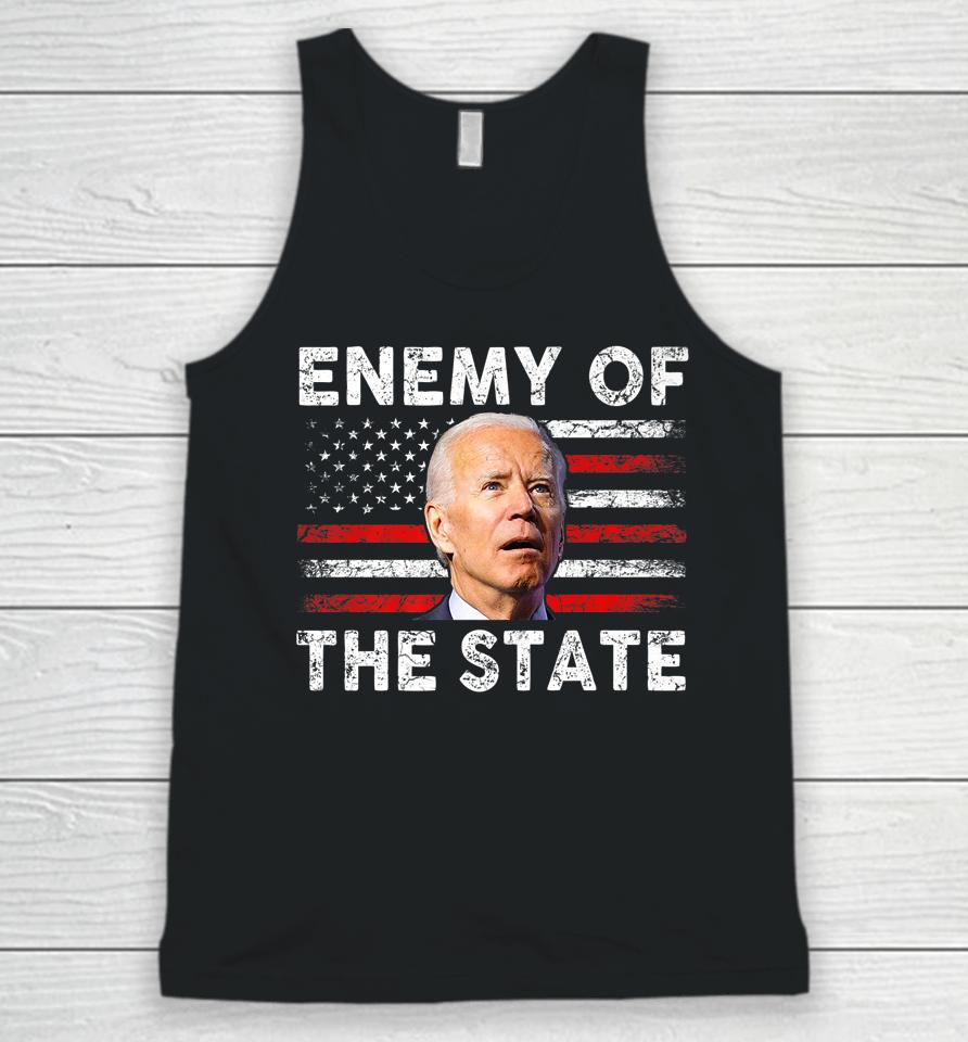 Enemy Of State Trump Quotes American Patriotic Usa Flag Unisex Tank Top