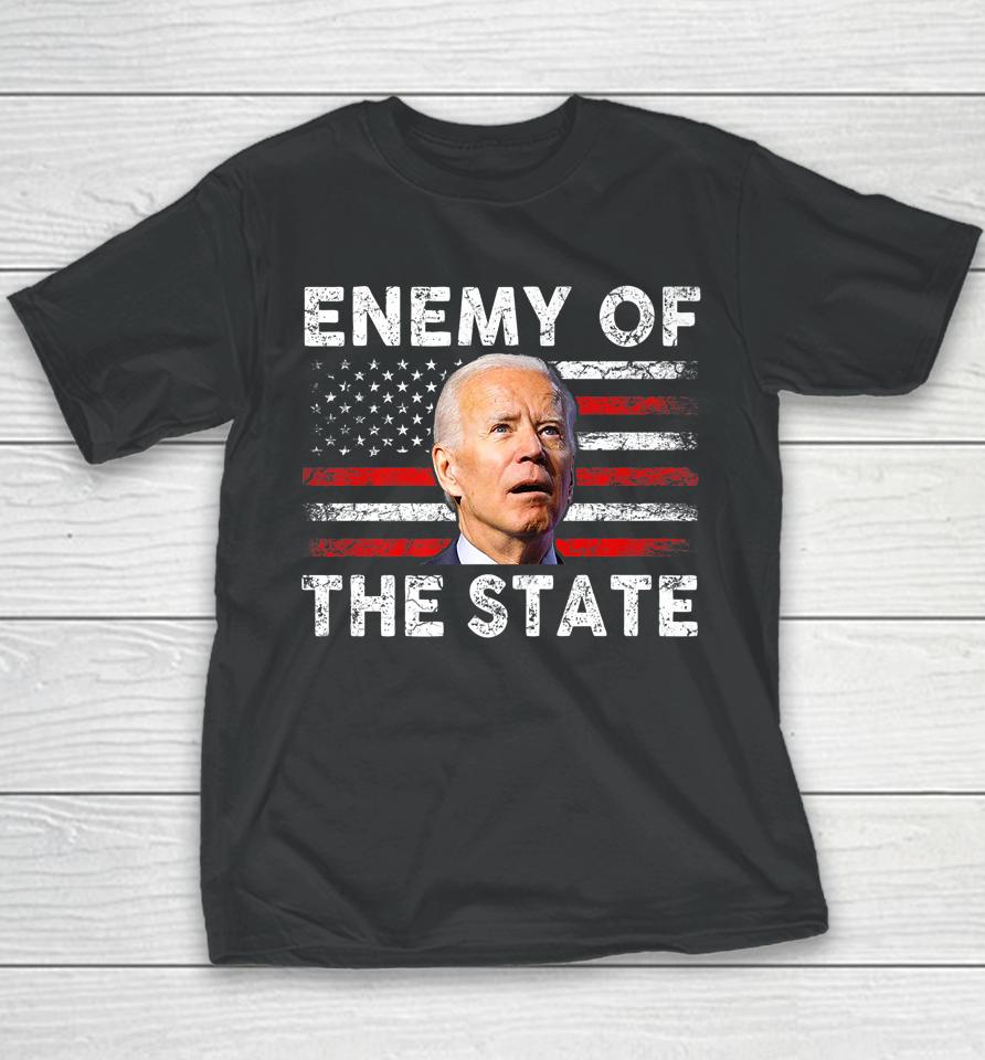 Enemy Of State Trump Quotes American Patriotic Usa Flag Youth T-Shirt