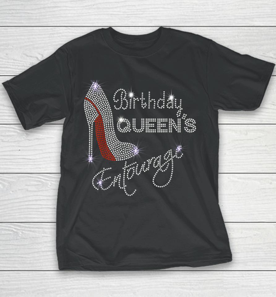 Entourage Birthday Queens Squad Women Girls Birthday Party Youth T-Shirt